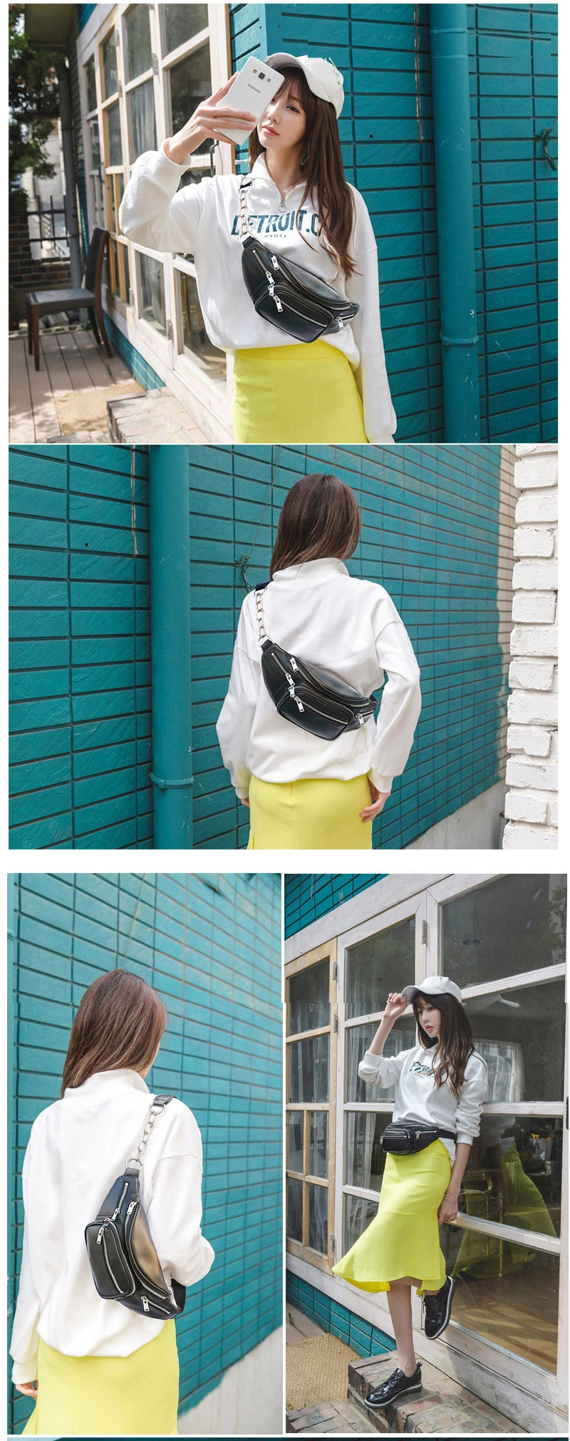 19 Yrs Cutsomization Climbing Belt Mobile Hiking Chest Sling Crossbody Bags Phone Leather Fanny Bum Fitting Small Mini Sport Zipper Custom Waist Bag