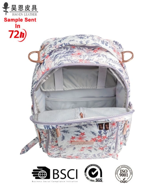 Newest Nylon Fashion Designer Printed Tote Mummy Baby Diaper Bag for Travel